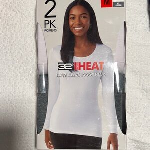 32 Degrees Women's Long Sleeve Scoop Neck Top - White